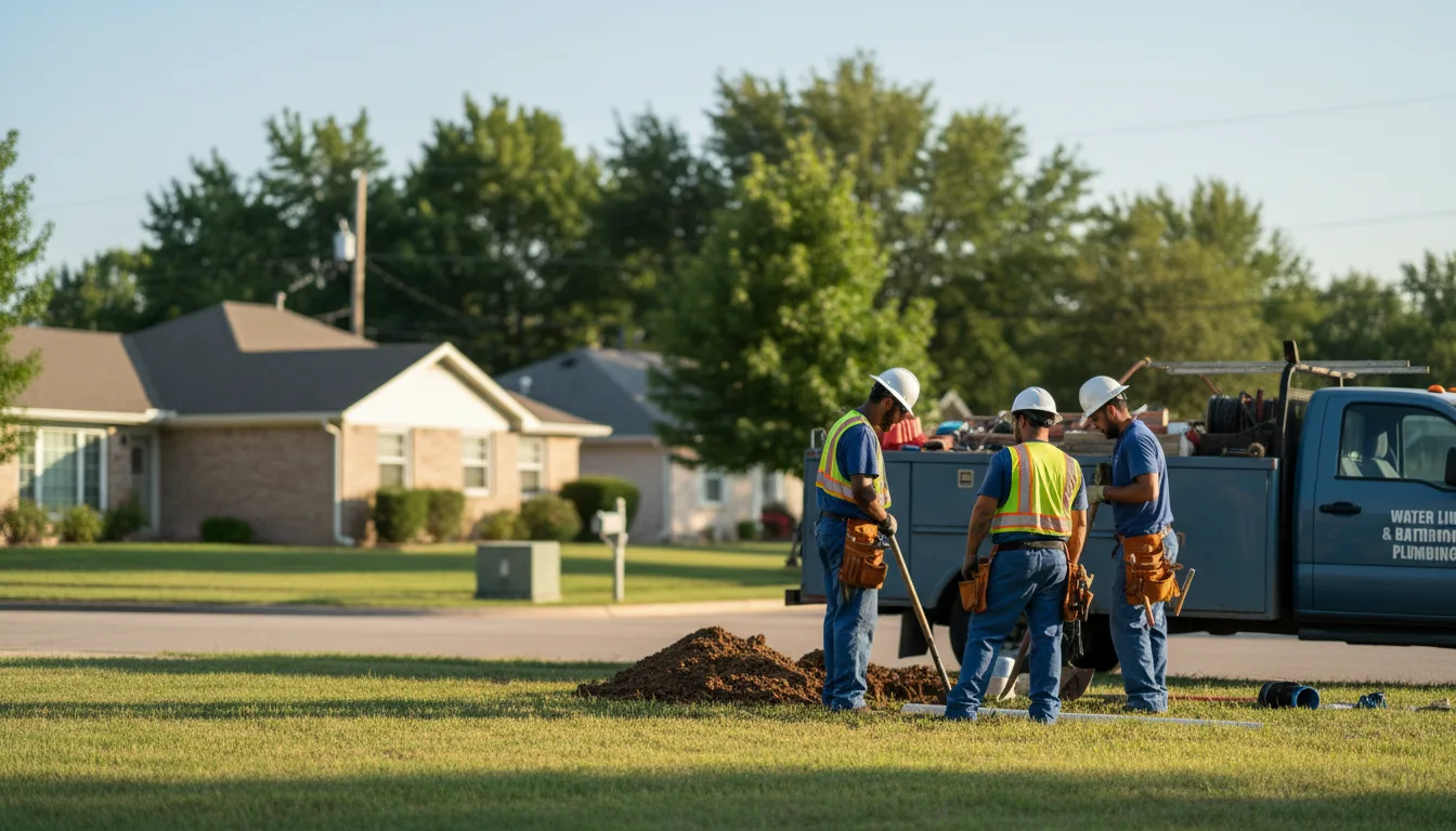 Residential water line and bathroom plumbing service in Saint Bernice, IN